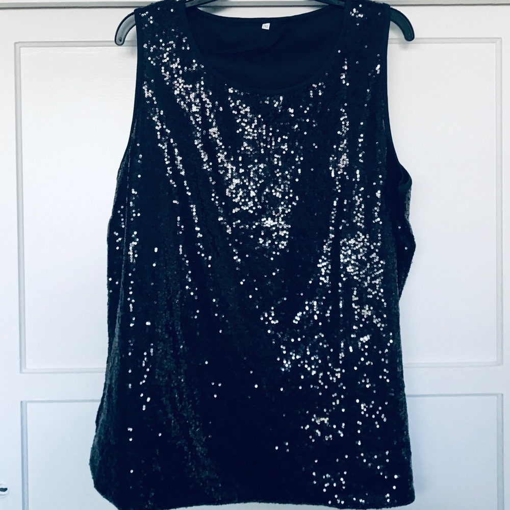 Black Sequins Top